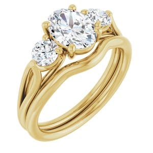 Rings 14K Yellow  8x6 mm Oval Engagement Ring Mounting