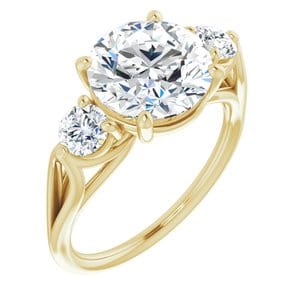 Rings 14K Yellow  9.4 mm Round Engagement Ring Mounting