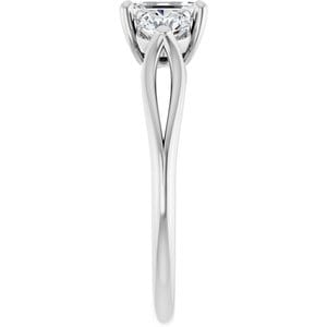 Rings 14K White  6x4 mm Emerald Engagement Ring Mounting