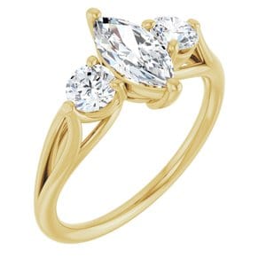 Rings 14K Yellow  9x4.5 mm Marquise Engagement Ring Mounting