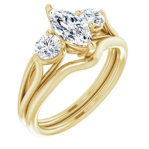 Rings 14K Yellow  9x4.5 mm Marquise Engagement Ring Mounting