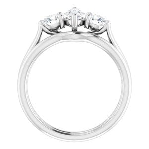 Rings 14K White  8x4 mm Marquise Engagement Ring Mounting