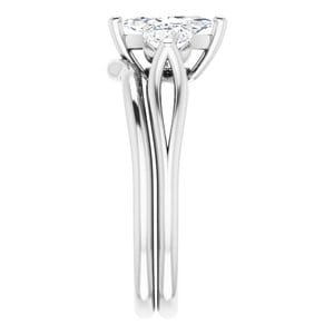 Rings 14K White  8x4 mm Marquise Engagement Ring Mounting
