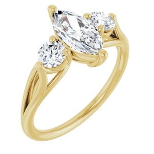 Rings 14K Yellow  10x5 mm Marquise Engagement Ring Mounting