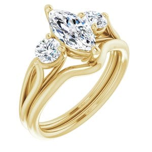 Rings 14K Yellow  10x5 mm Marquise Engagement Ring Mounting