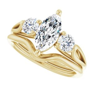 Rings 14K Yellow  10x5 mm Marquise Engagement Ring Mounting