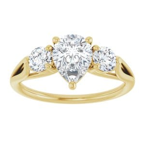 Rings 14K Yellow  8x6 mm Pear Engagement Ring Mounting