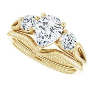 Rings 14K Yellow  8x6 mm Pear Engagement Ring Mounting