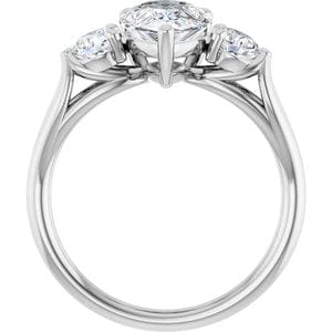 Rings 14K White  10x7 mm Pear Engagement Ring Mounting