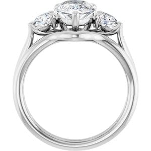 Rings 14K White  10x7 mm Pear Engagement Ring Mounting