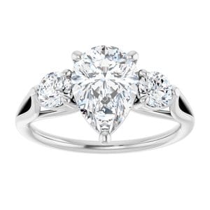 Rings 14K White  10x7 mm Pear Engagement Ring Mounting