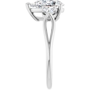 Rings 14K White  10x7 mm Pear Engagement Ring Mounting