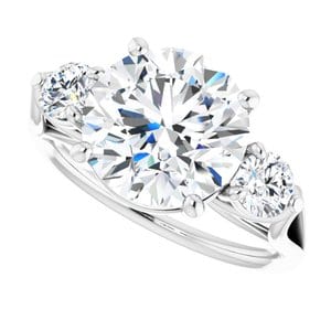 Rings 14K White  10 mm Round Engagement Ring Mounting