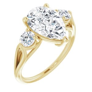 Rings 14K Yellow  12x8 mm Pear Engagement Ring Mounting