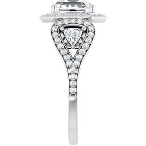 Rings 14K White  8 mm Asscher Engagement Ring Mounting