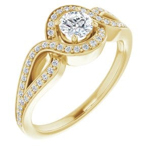 Rings 14K Yellow  4.4 mm Round Engagement Ring Mounting