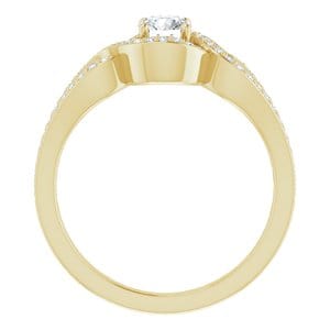 Rings 14K Yellow  4.4 mm Round Engagement Ring Mounting