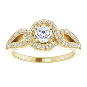 Rings 14K Yellow  4.4 mm Round Engagement Ring Mounting
