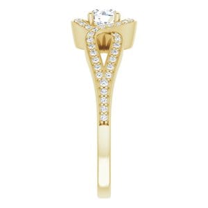 Rings 14K Yellow  4.4 mm Round Engagement Ring Mounting