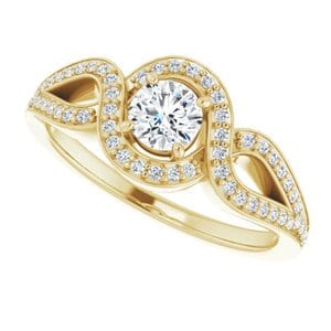 Rings 14K Yellow  4.4 mm Round Engagement Ring Mounting