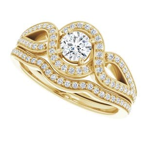 Rings 14K Yellow  4.4 mm Round Engagement Ring Mounting