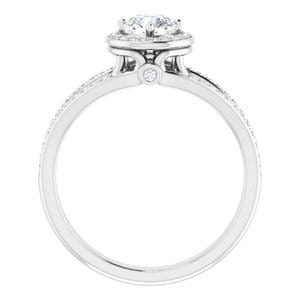 Rings 14K White  4.8 mm Round Engagement Ring Mounting