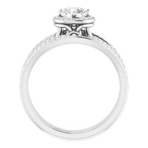 Rings 14K White  4.8 mm Round Engagement Ring Mounting