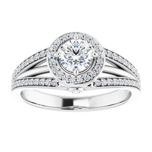 Rings 14K White  4.8 mm Round Engagement Ring Mounting