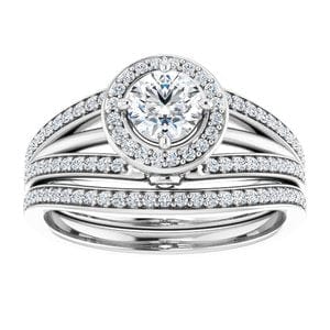Rings 14K White  4.8 mm Round Engagement Ring Mounting