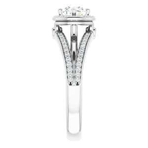 Rings 14K White  4.8 mm Round Engagement Ring Mounting