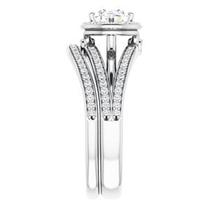 Rings 14K White  4.8 mm Round Engagement Ring Mounting