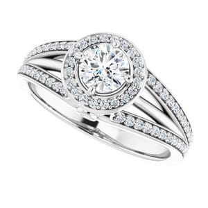 Rings 14K White  4.8 mm Round Engagement Ring Mounting