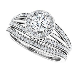 Rings 14K White  4.8 mm Round Engagement Ring Mounting