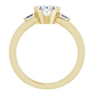 Rings 14K Yellow 8 x 6 mm Oval Half Bezel Engagement Ring Mounting