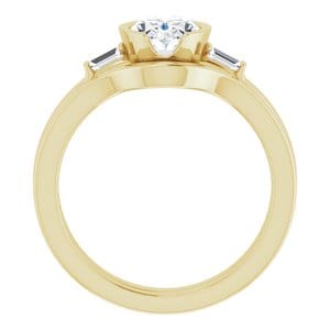 Rings 14K Yellow 8 x 6 mm Oval Half Bezel Engagement Ring Mounting