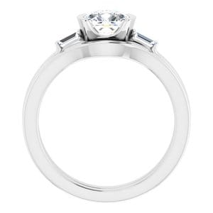 Rings 14K White 6 x 6 mm Cushion Half Bezel Engagement Ring Mounting