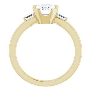 Rings 14K Yellow 8 x 6 mm Emerald Half Bezel Engagement Ring Mounting