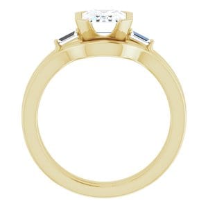 Rings 14K Yellow 8 x 6 mm Emerald Half Bezel Engagement Ring Mounting