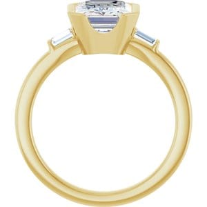 Rings 14K Yellow 9 x 7 mm Emerald Half Bezel Engagement Ring Mounting