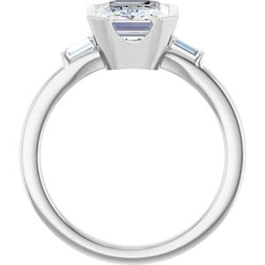 Rings Platinum 9 x 7 mm Emerald Half Bezel Engagement Ring Mounting