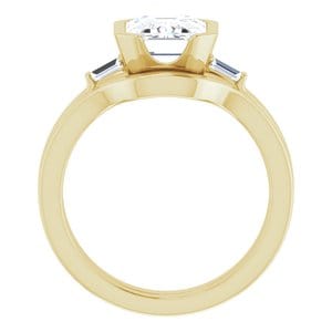 Rings 14K Yellow 9 x 7 mm Emerald Half Bezel Engagement Ring Mounting