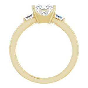 Rings 14K Yellow 6 x 6 mm Square Half Bezel Engagement Ring Mounting