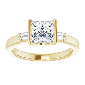 Rings 14K Yellow 6 x 6 mm Square Half Bezel Engagement Ring Mounting