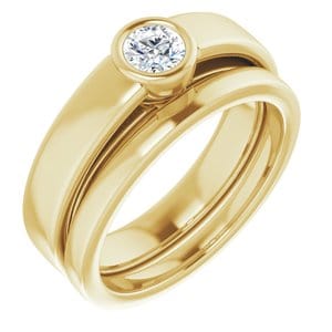 Rings 14K Yellow  4.1 mm Round Solitaire Engagement Ring Mounting