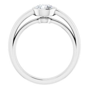 Rings 14K White  6 mm Round Solitaire Engagement Ring Mounting