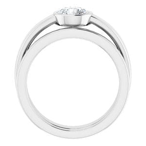Rings 14K White  6 mm Round Solitaire Engagement Ring Mounting