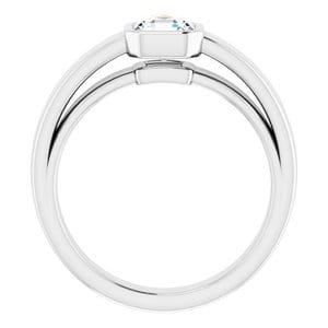 Rings 14K White  5 mm Asscher Solitaire Engagement Ring Mounting