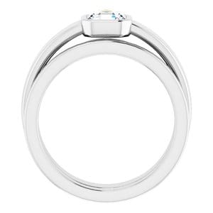 Rings 14K White  5 mm Asscher Solitaire Engagement Ring Mounting