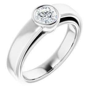 Rings 14K White  4.8 mm Round Solitaire Engagement Ring Mounting