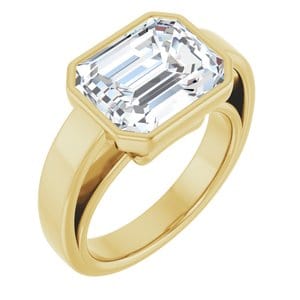 Rings 14K Yellow  11x9 mm Emerald Solitaire Engagement Ring Mounting